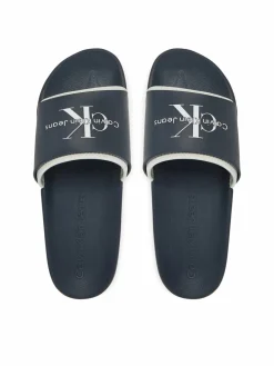 Ciabatte Slide Rubber Neoprene Monologo YM0YM00361 Blu scuro