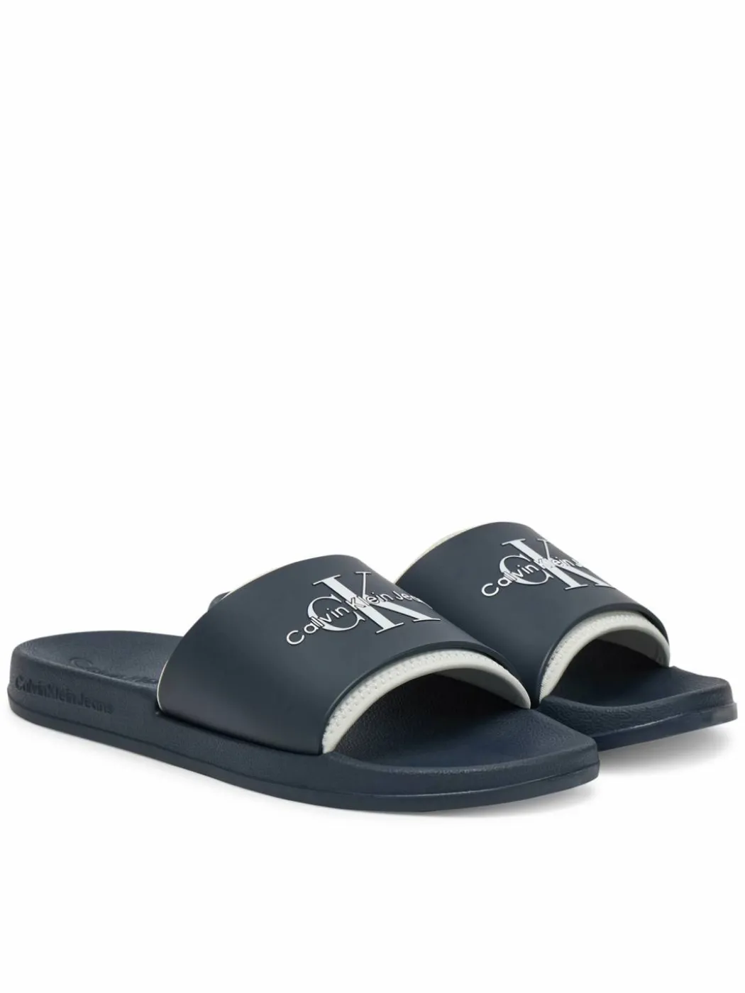 Ciabatte Slide Rubber Neoprene Monologo YM0YM00361 Blu scuro