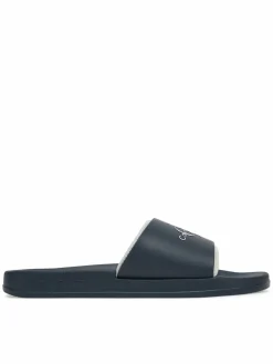 Ciabatte Slide Rubber Neoprene Monologo YM0YM00361 Blu scuro