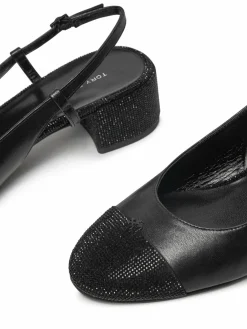 Décolleté Cap-Toe Pave Singback Pump 160256 Nero