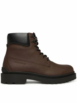 Polacchine Tjm Lace Up Boot Leather EM0EM01629 Marrone