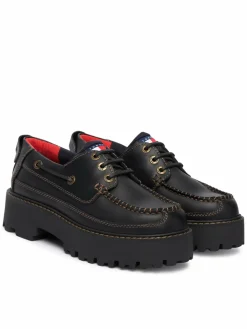 Scarpe basse Archive '01 Boat Shoe Leather EN0EN03003 Nero