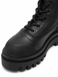 Scarponcini Flatform Lace Up Boot Padded YW0YW01557 Nero