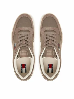 Sneakers Canvas Leather Cupsole Trainers EM0EM01680 Marrone